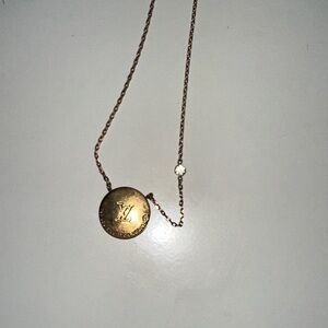 Rose gold LV pendant necklace